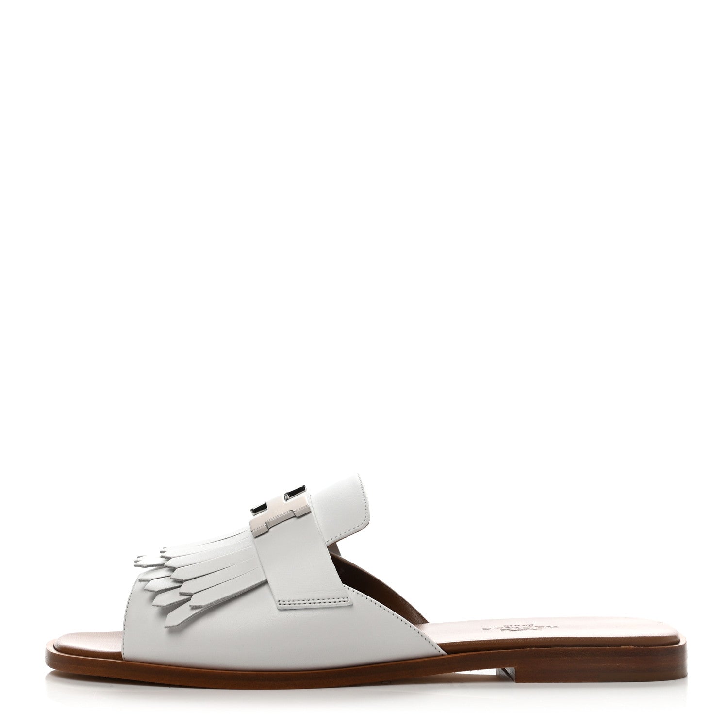 Hermes Calfskin Auteuil Sandals 38 White 1 of 11