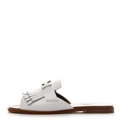 Hermes Calfskin Auteuil Sandals 38 White 1 of 11