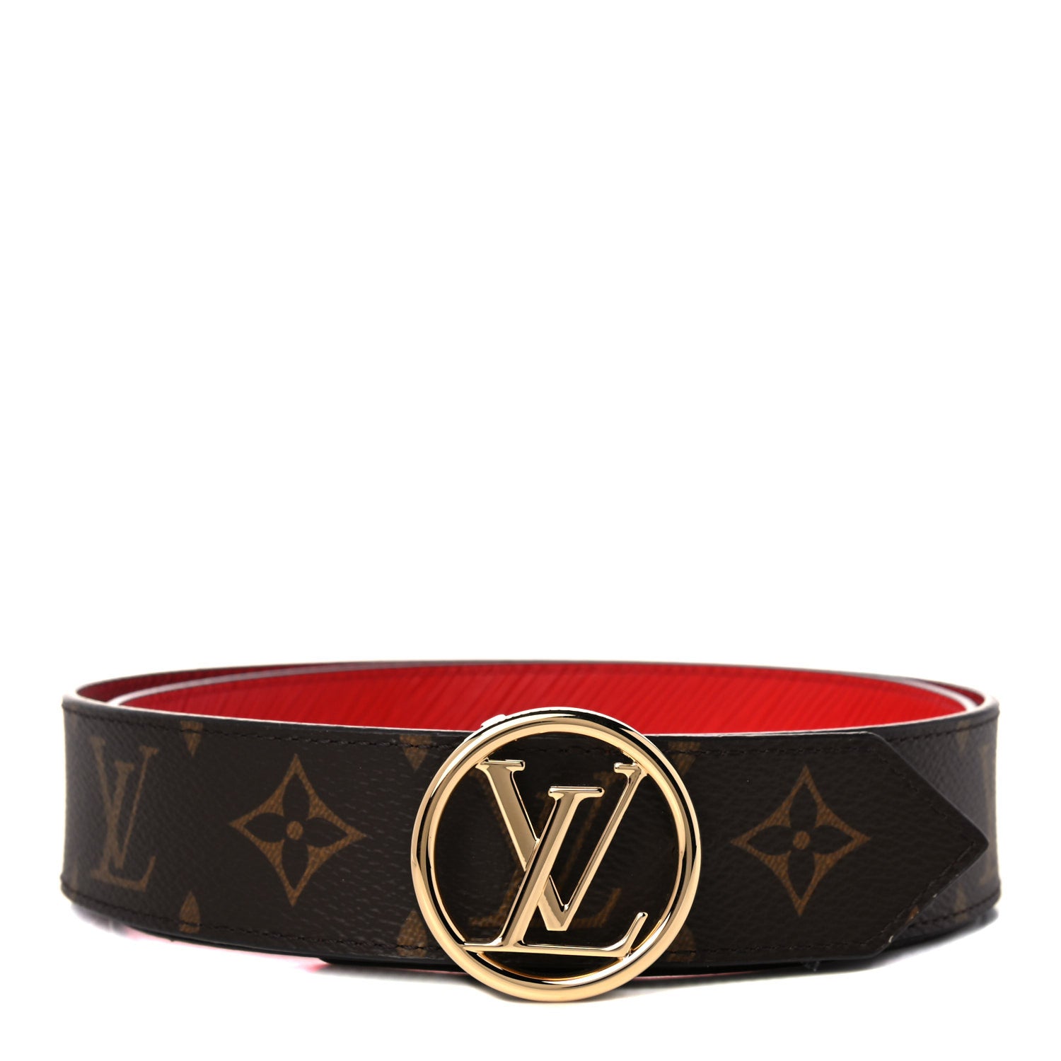 Louis Vuitton Monogram Epi 35mm LV Circle Reversible Belt 90 36 Coquelicot 1 of 6