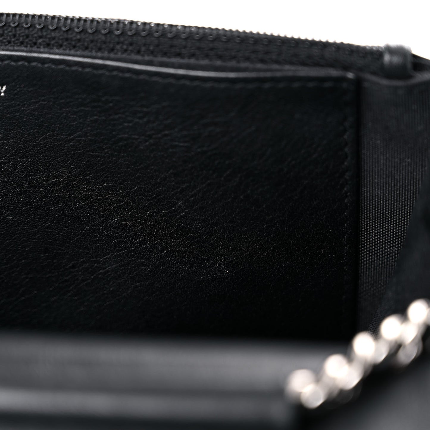 Lambskin Diamond Stitched Wallet On Chain WOC Black