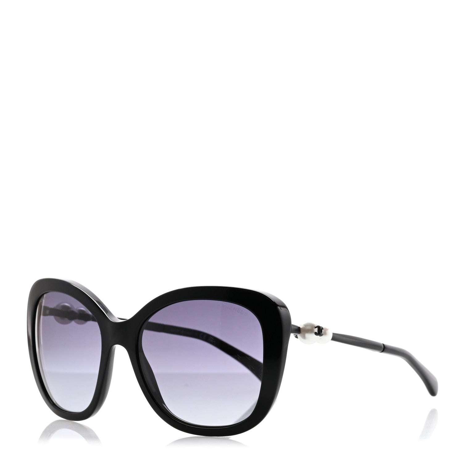 Chanel Acetate Butterfly Winter Pearl Sunglasses 5339-H Black 1 of 7