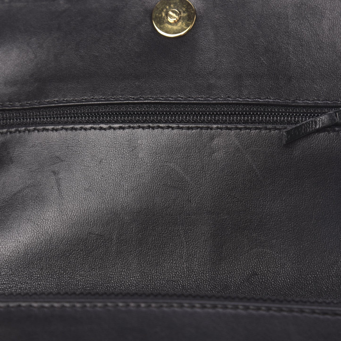 Calfskin Stitched Square Quilted Wallet On Chain WOC Black