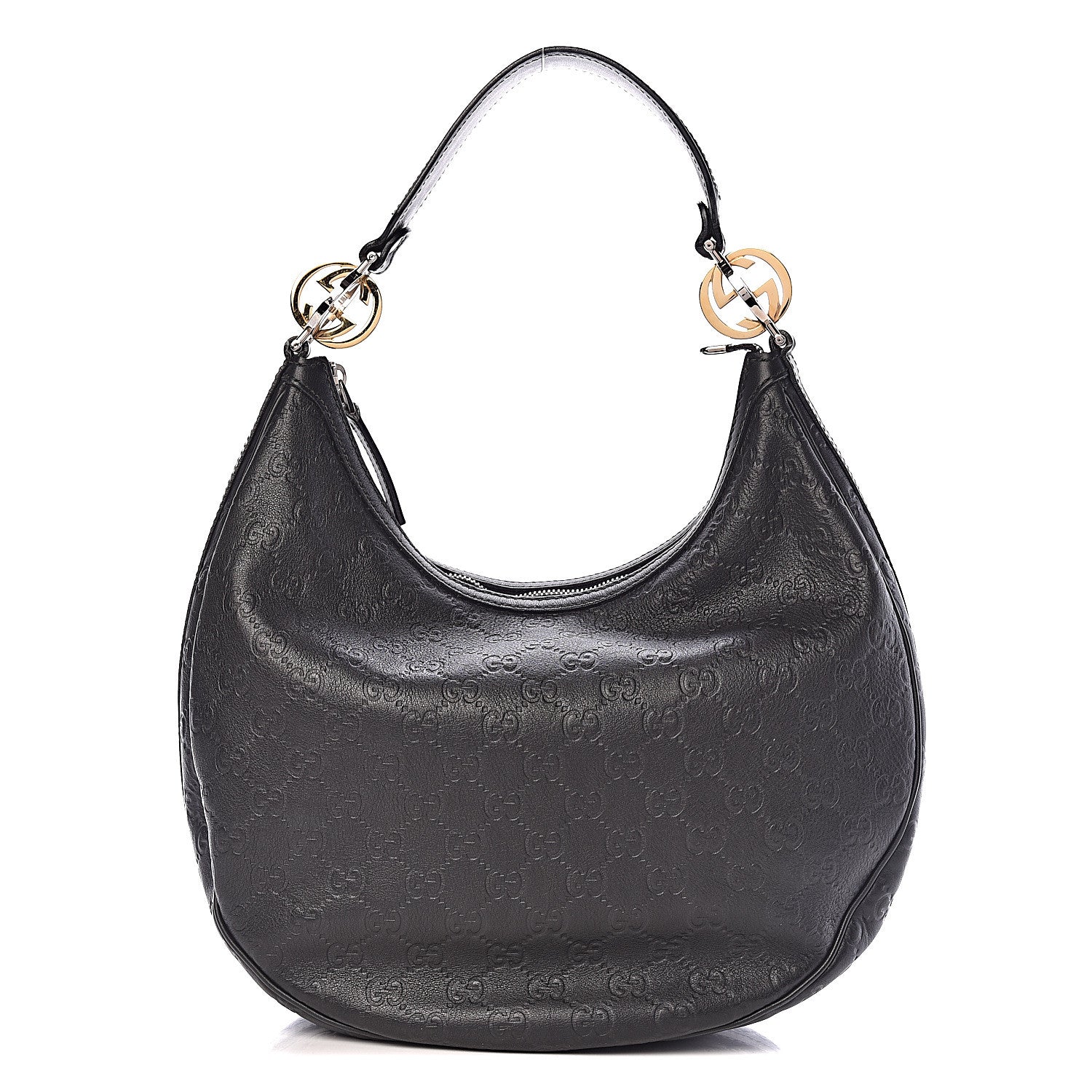 Gucci Guccissima Medium GG Twins Hobo Black 1 of 9