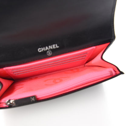 Chanel Calfskin Quilted Cambon Flap Wallet Black White 4 of 6