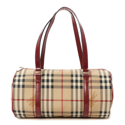 Burberry Haymarket Check Barrel Bag Red 1 of 11