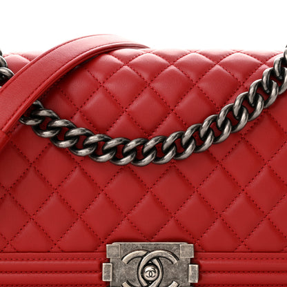 Chanel Calfskin Quilted Medium Boy Flap Red 8 of 10