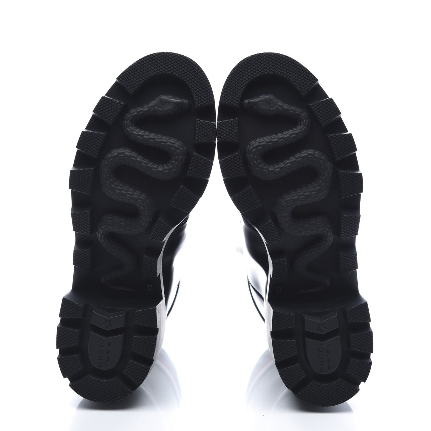 Calfskin Sylvie Web Lace Up Combat Boots 37 Black