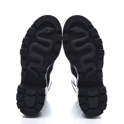 Gucci Calfskin Sylvie Web Lace Up Combat Boots 37 Black 5 of 9