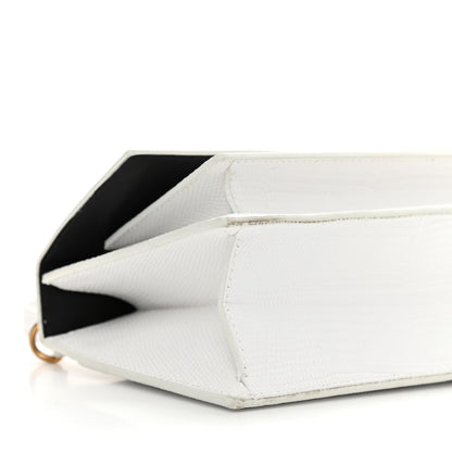 Balenciaga Patent Calfskin Lizard Embossed XS Sharp Top Handle Bag White 9 of 10