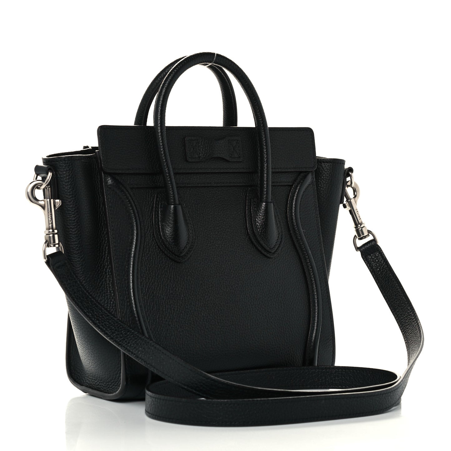Drummed Calfskin Nano Luggage Black