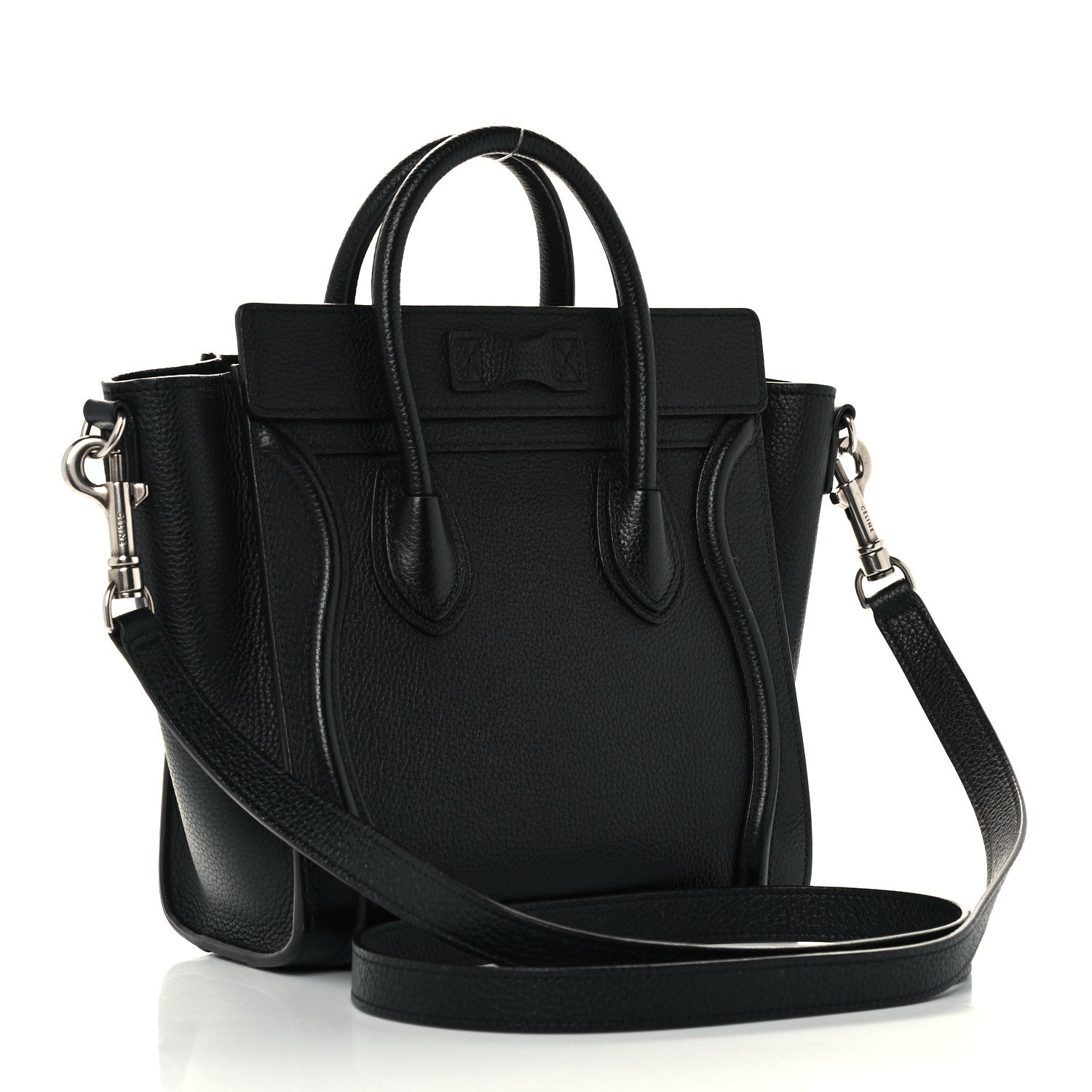 Celine Drummed Calfskin Nano Luggage Black 3 of 16