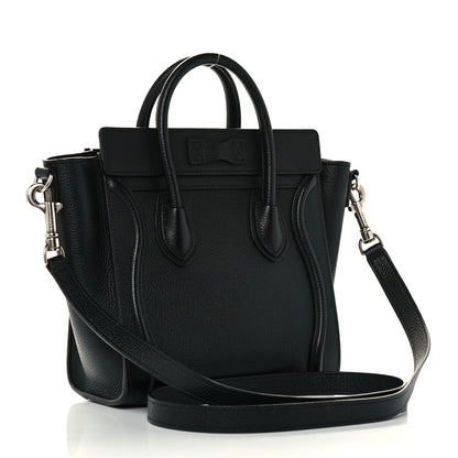 Celine Drummed Calfskin Nano Luggage Black 3 of 16