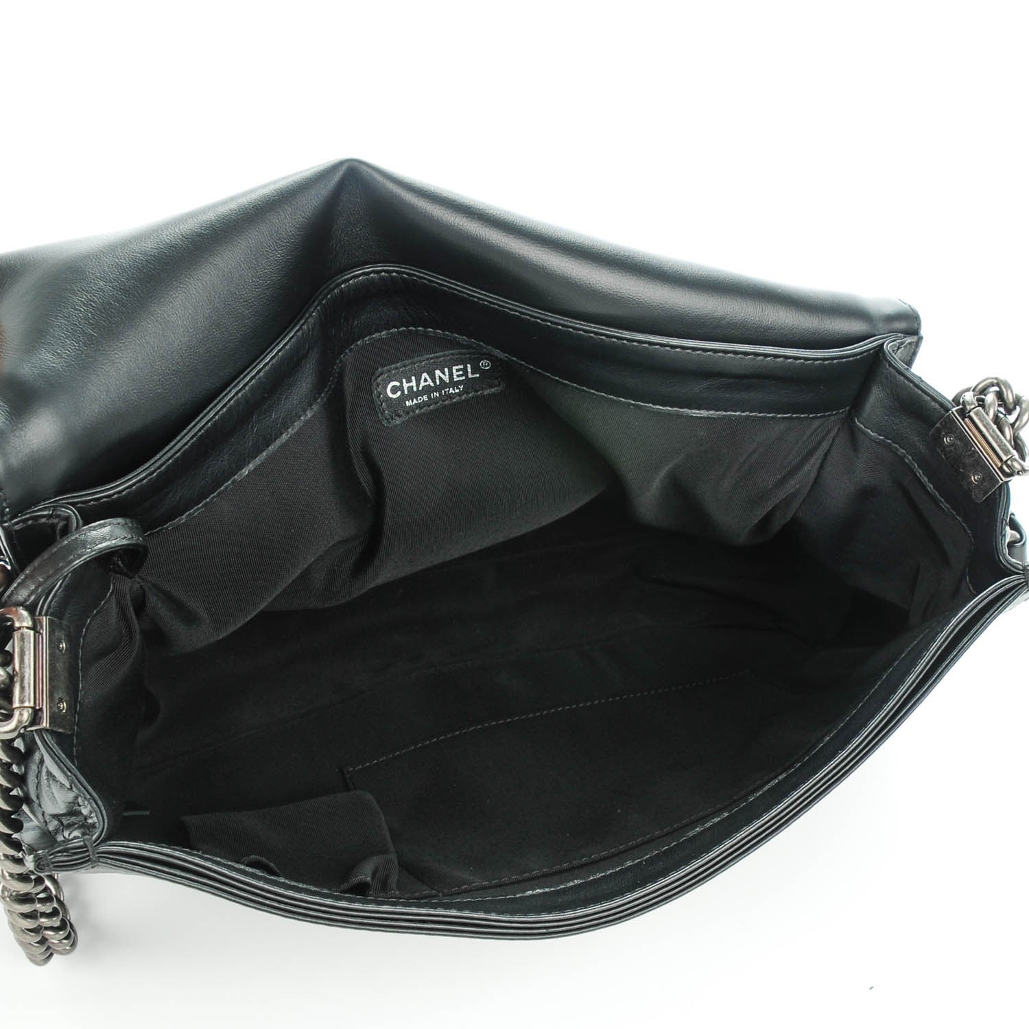 Chanel Calfskin Enchained XL Boy Flap Black 5 of 7