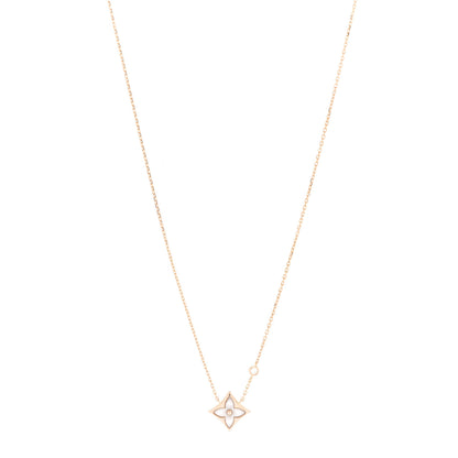 Louis Vuitton 18K Pink Gold Diamond Pink Mother of Pearl Color Blossom BB Star Pendant Necklace 1 of 7