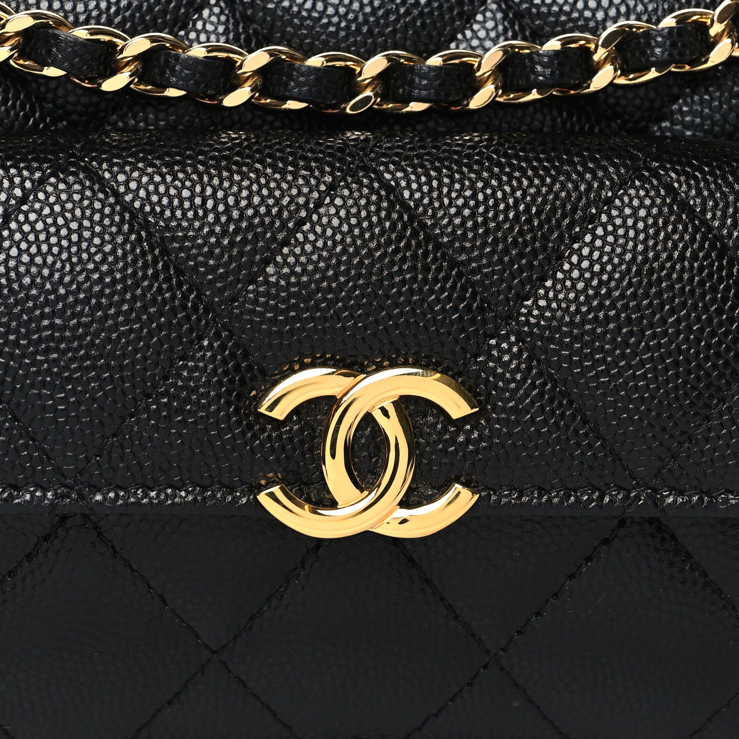 Chanel Caviar Quilted Pocket Twins Clutch With Chain Black 10 of 12