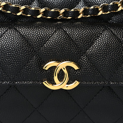 Chanel Caviar Quilted Pocket Twins Clutch With Chain Black 10 of 12