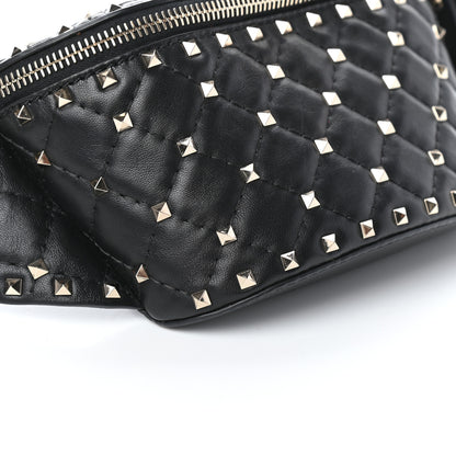 Valentino Garavani Lambskin Rockstud Spike Belt Bag 85 Black 8 of 9