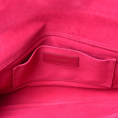 Saint Laurent Calfskin Classic Y Ligne Clutch Fuchsia 5 of 7