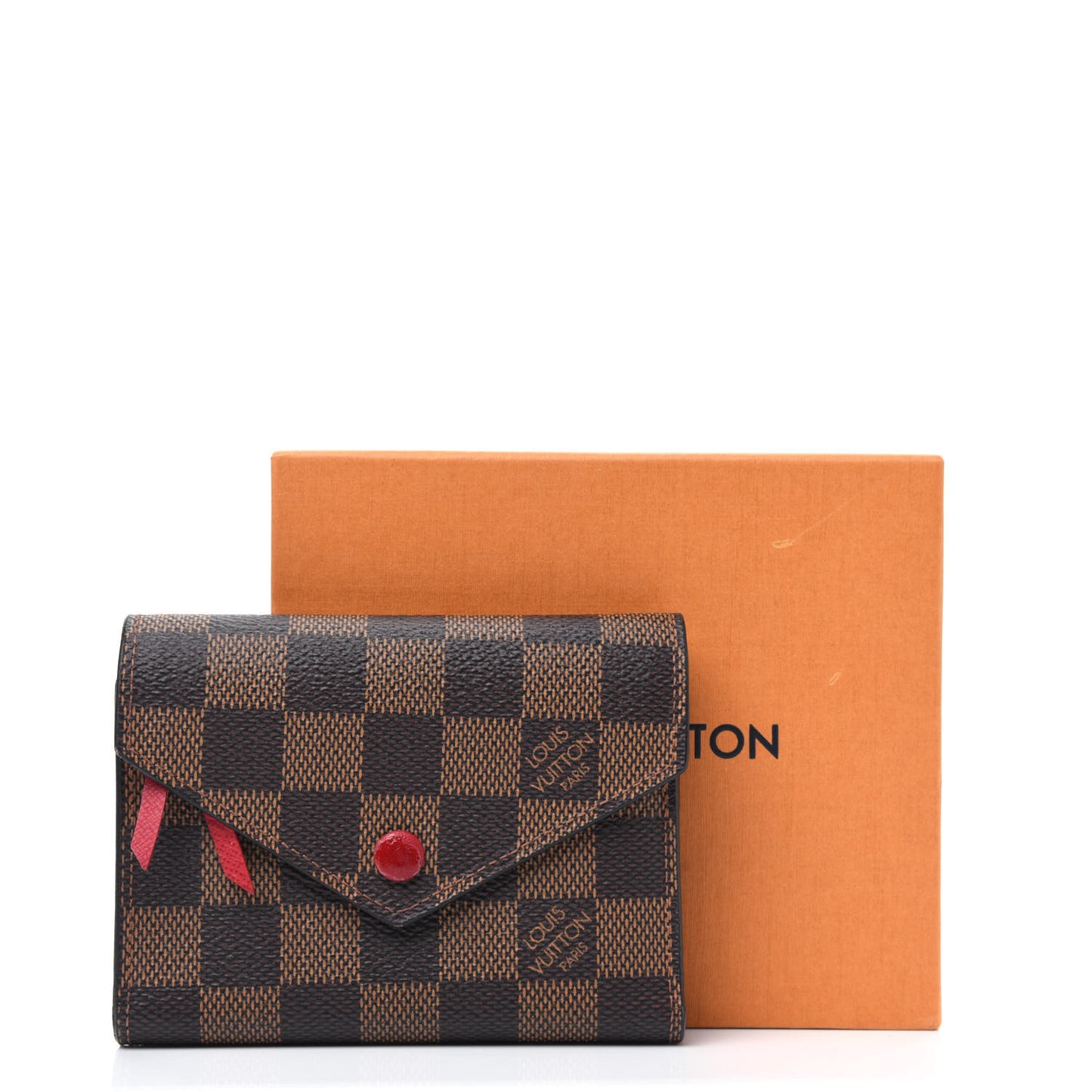 Damier Ebene Victorine Wallet Red