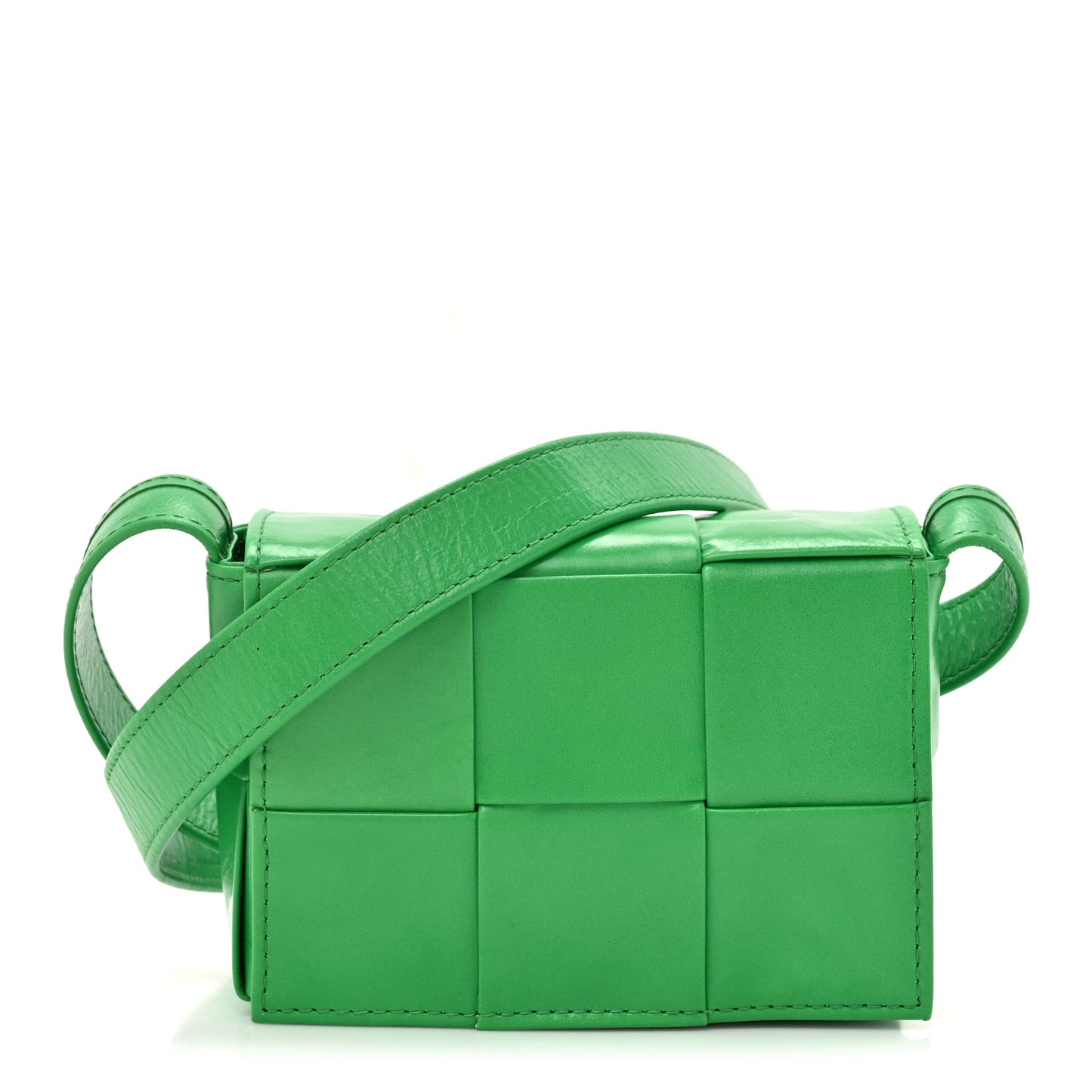 Paper Calfskin Maxi Intreccio Extra Mini Cassette Crossbody Bag Parakeet