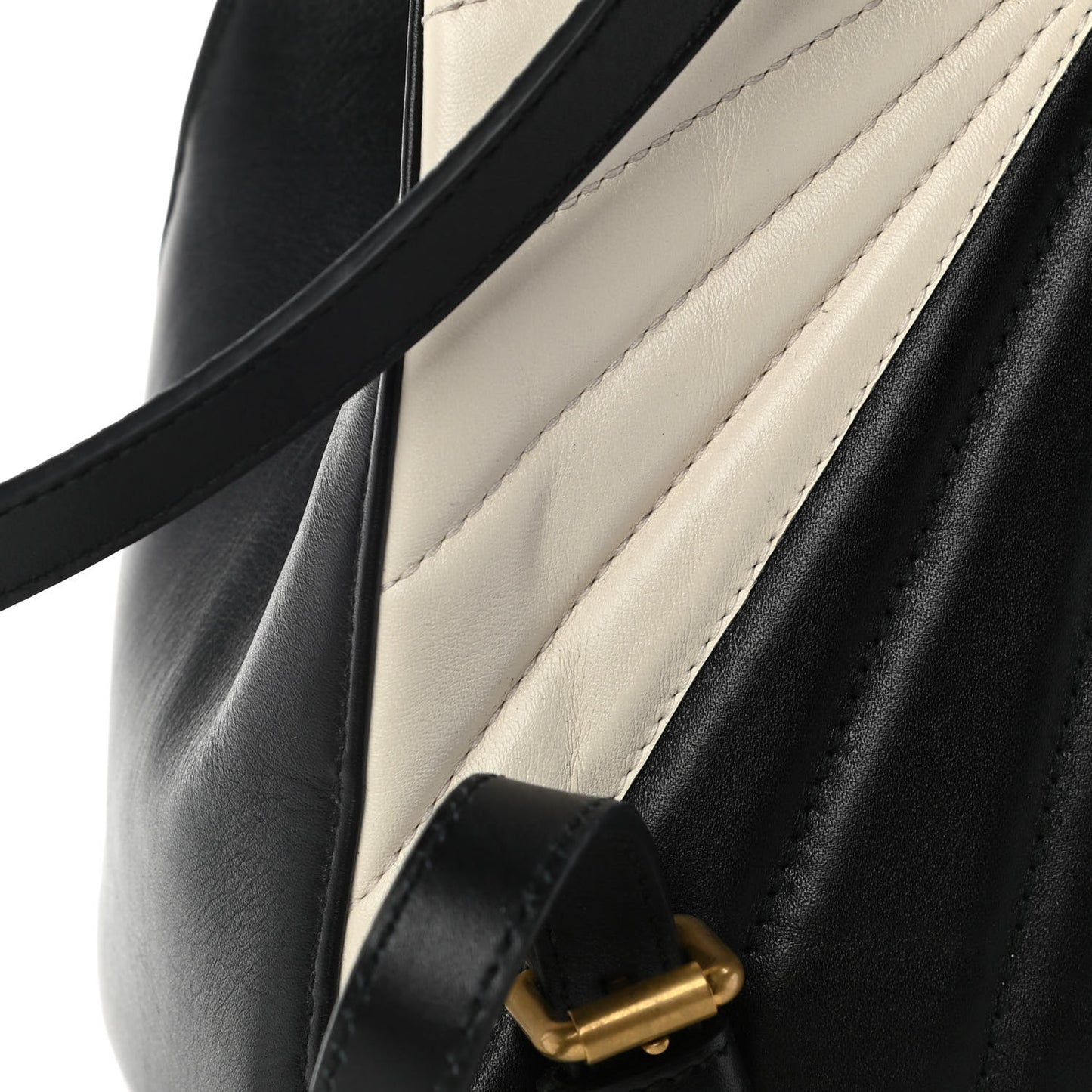 Calfskin Bamboo Trapuntata Queen Margaret Backpack Mystic White Black