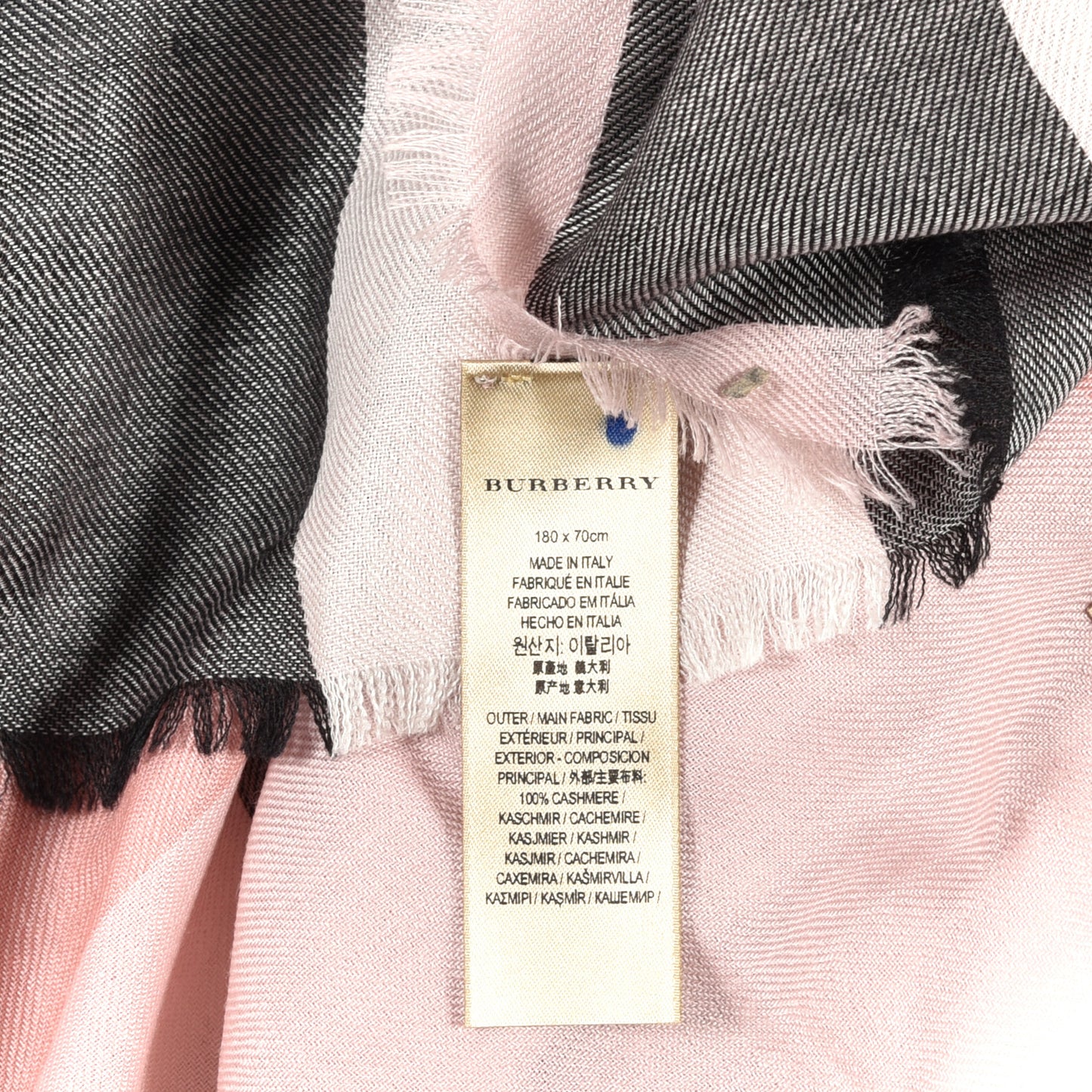 Cashmere Mega Check Scarf Ash Rose