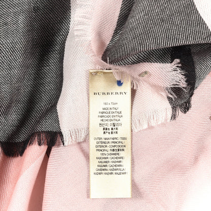Burberry Cashmere Mega Check Scarf Ash Rose 2 of 4