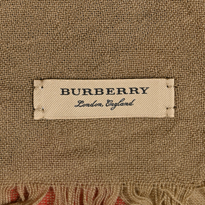 Burberry Wool Half Mega Check Fringe Scarf Camel 2 of 6