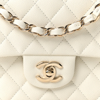 Chanel Caviar Quilted Medium Double Flap White 7 of 10