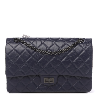 Chanel Aged Calfskin Quilted 2.55 Reissue 226 Flap Navy Blue 1 of 11