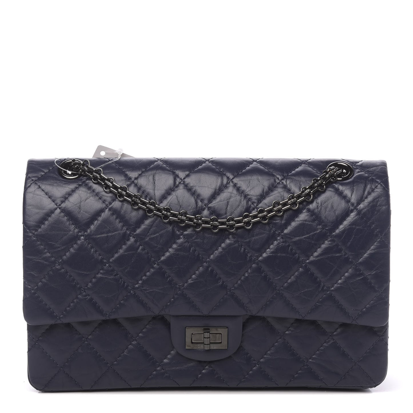 Aged Calfskin Quilted 2.55 Reissue 226 Flap Navy Blue