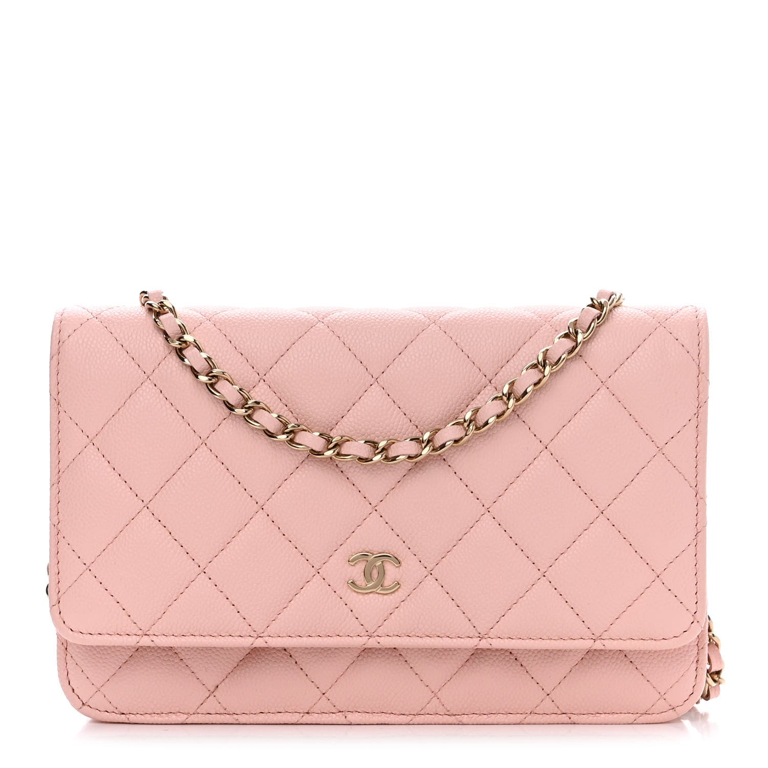 Chanel Caviar Quilted Wallet on Chain WOC Light Pink 1 of 13