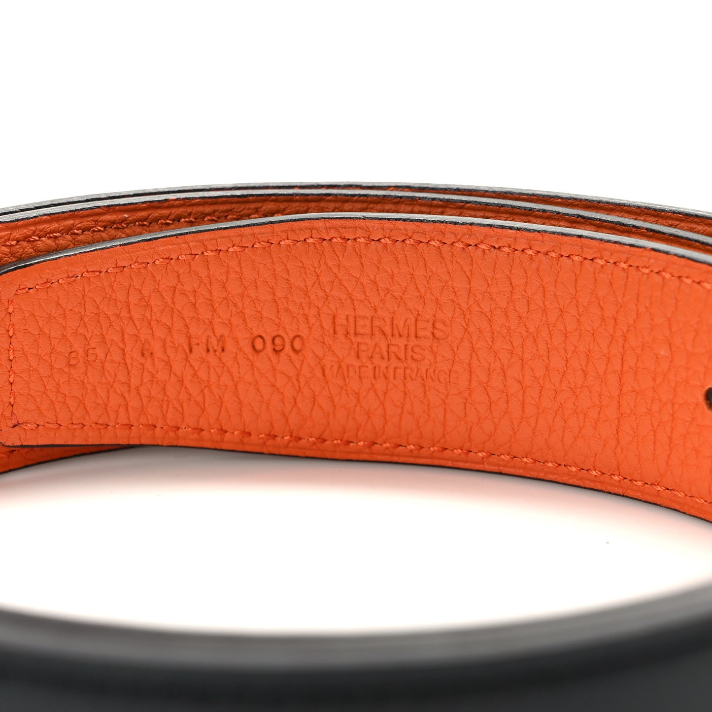 Box Togo 32mm Guilloche H Belt 85 34 Black Orange