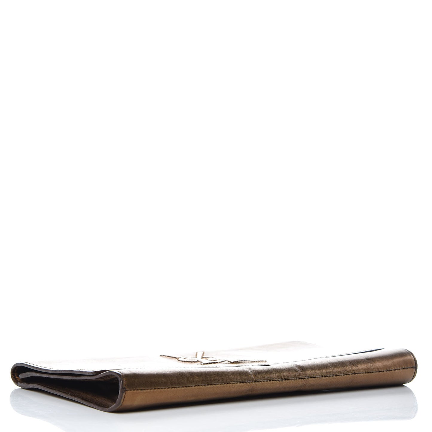 Metallic Calfskin Monogram Large Belle De Jour Clutch Bronze