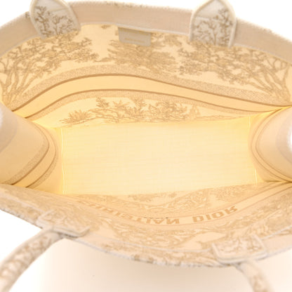 Christian Dior Canvas Embroidered Large Around The World Book Tote Gold 5 of 14