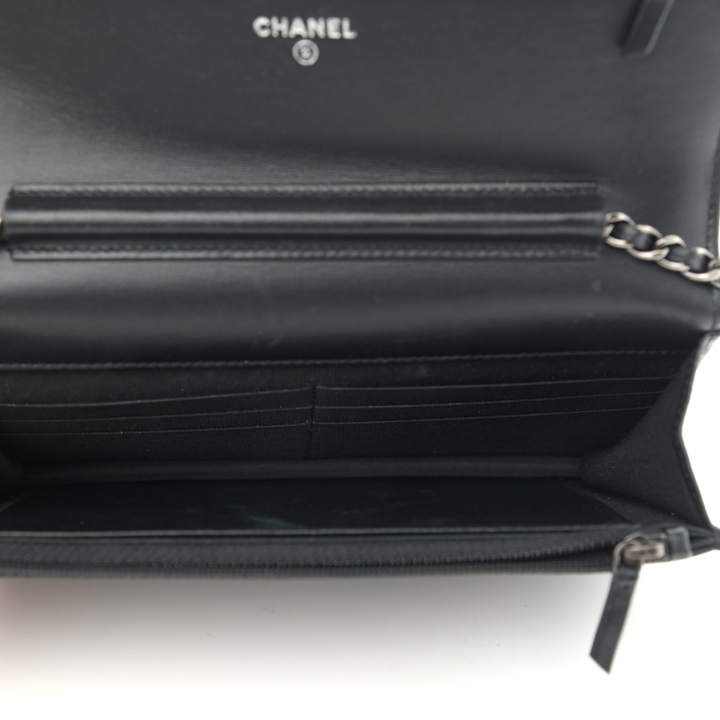 Lambskin Quilted Boy Wallet On Chain WOC Black