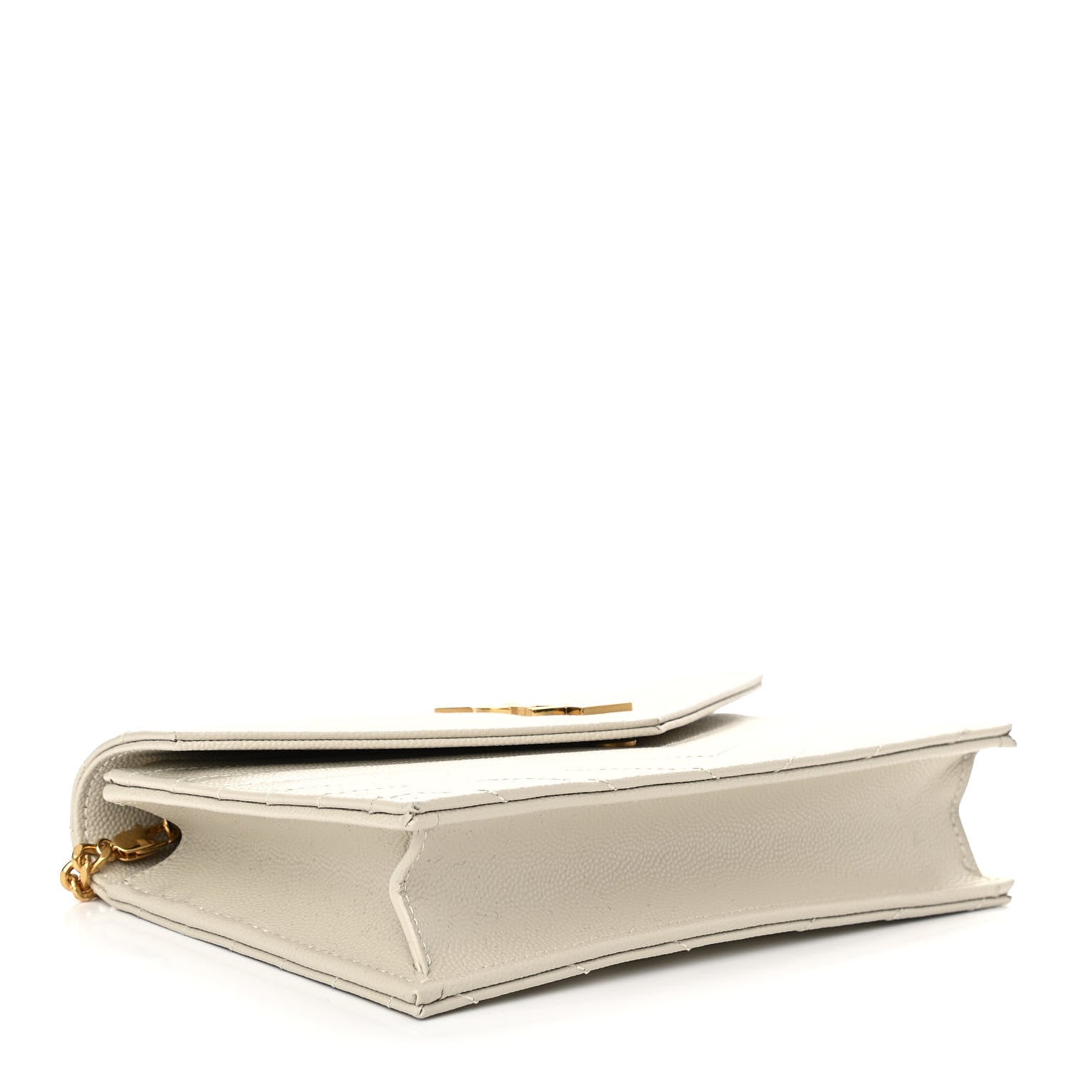 Saint Laurent Grain De Poudre Matelasse Chevron Cassandre Envelope Chain Wallet Nude Powder 3 of 10