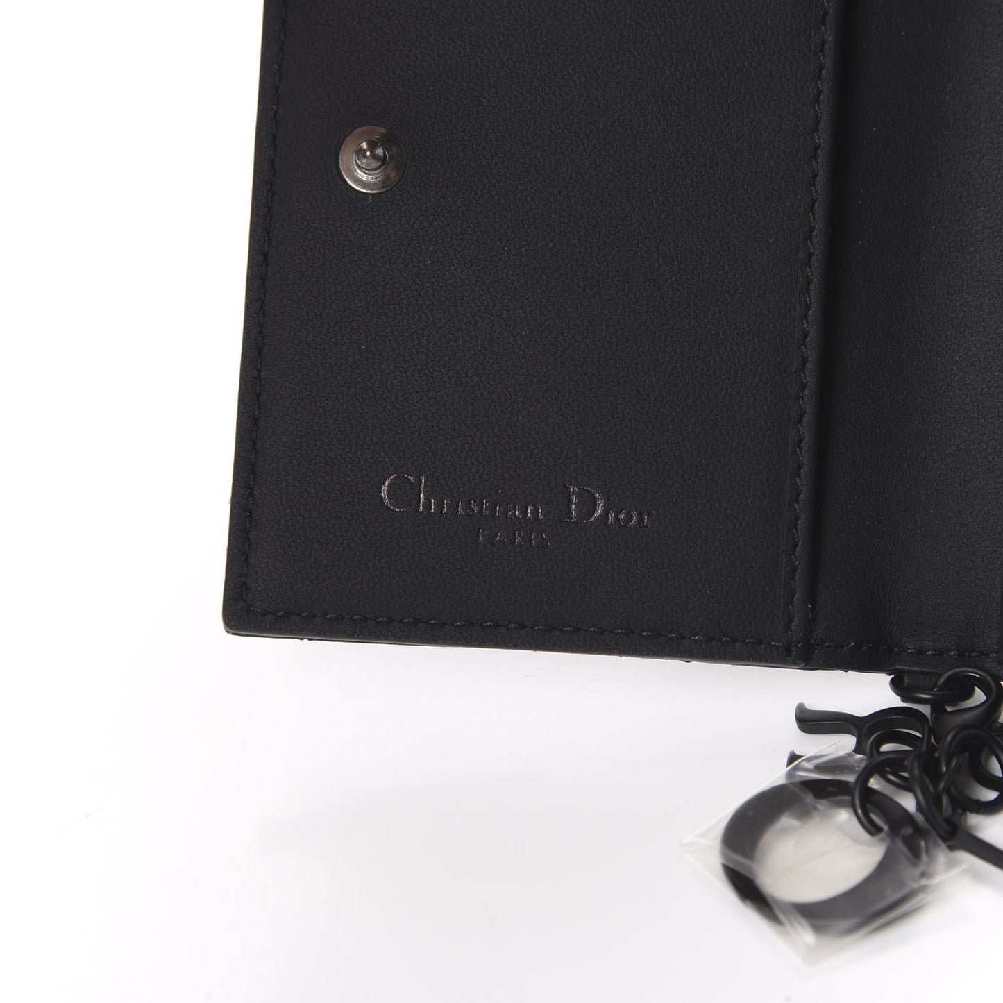 Ultra Matte Calfskin Small Lady Dior Flap Card Holder Black