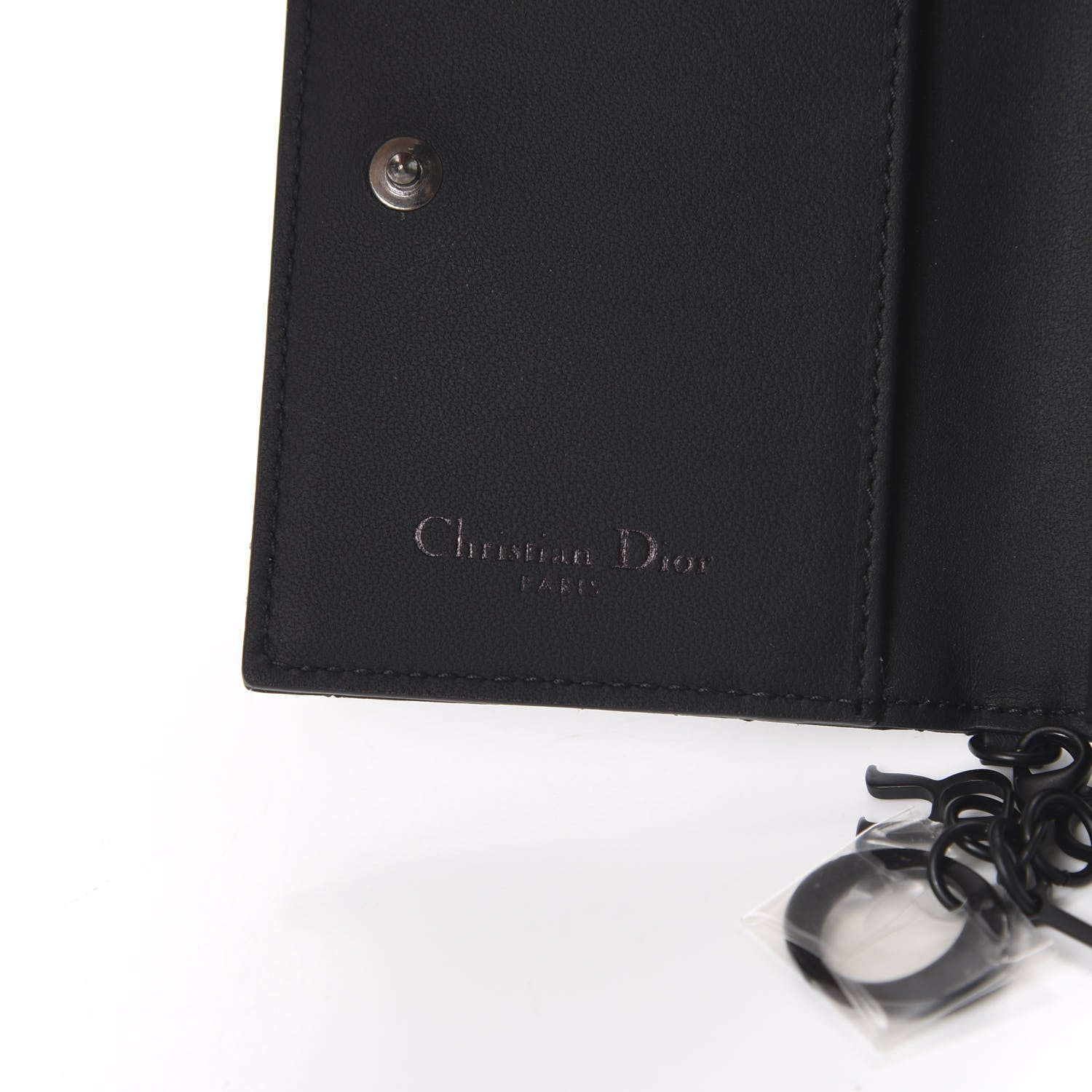 Christian Dior Ultra Matte Calfskin Small Lady Dior Flap Card Holder Black 5 of 7