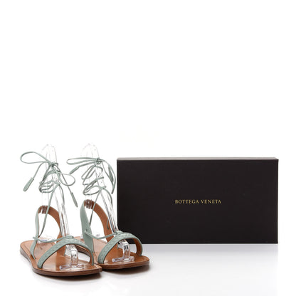 Bottega Veneta Calfskin Micro Intrecciato Flat Sandals 39.5 New Sauge 10 of 10