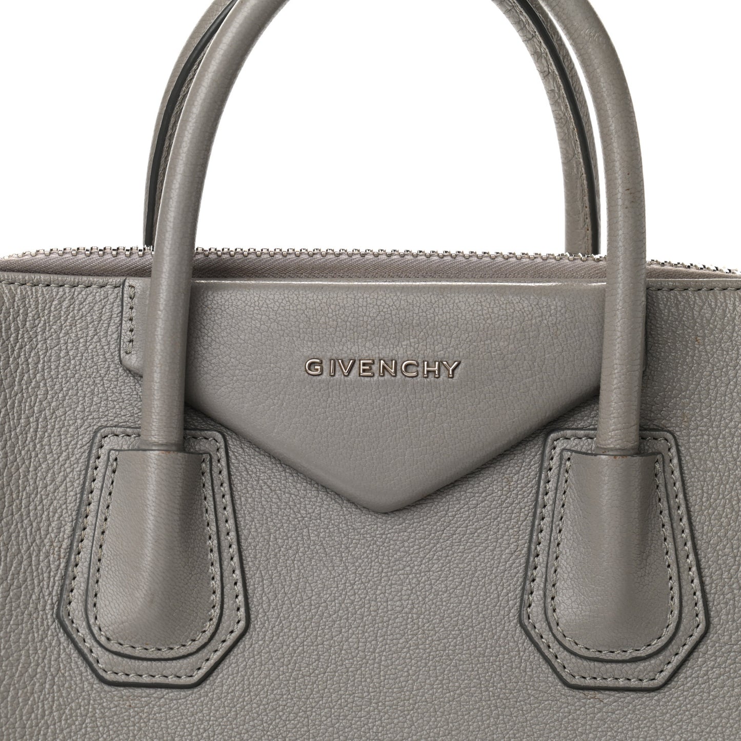 Sugar Goatskin Medium Antigona Pearl Grey