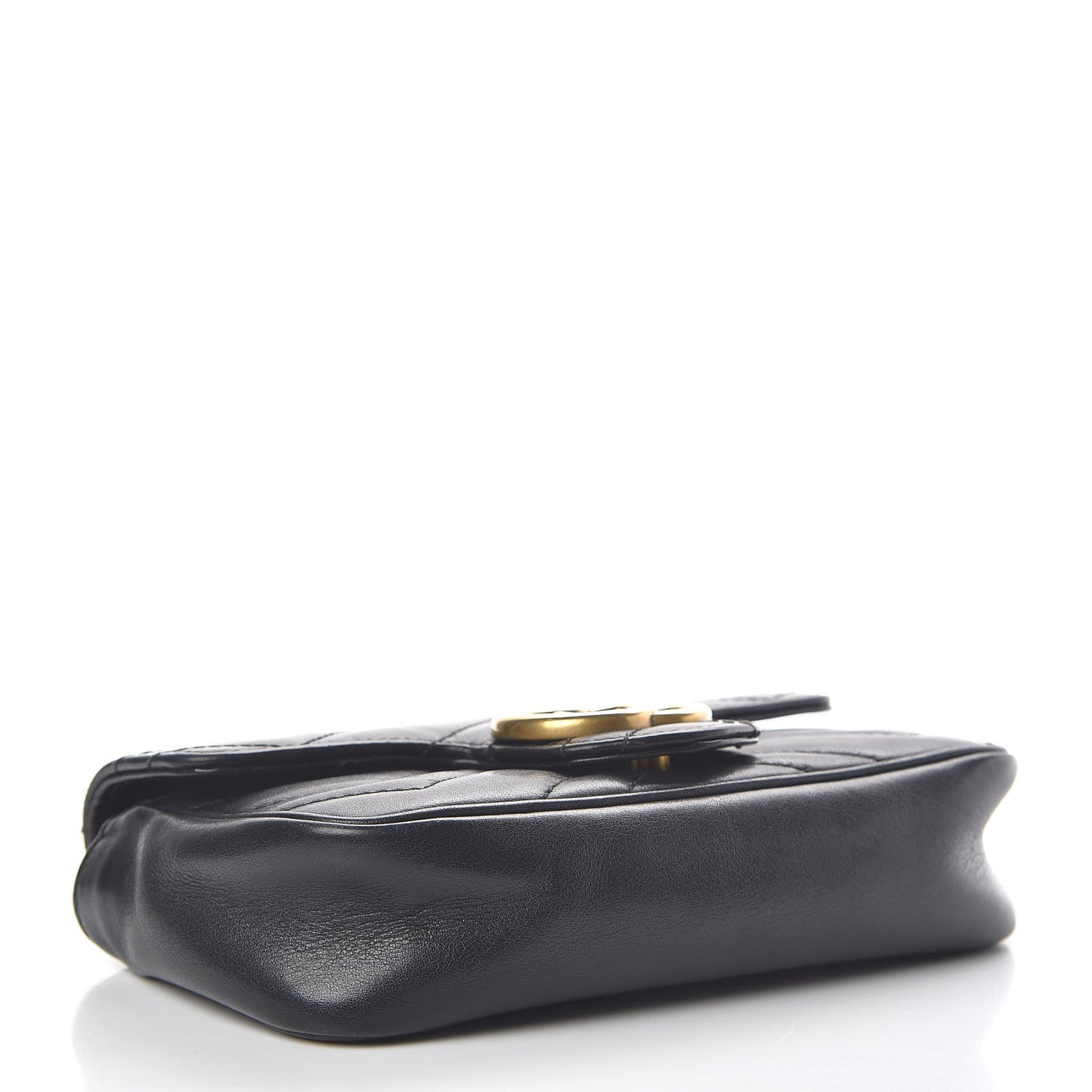 Calfskin Matelasse Super Mini GG Marmont Shoulder Bag Black