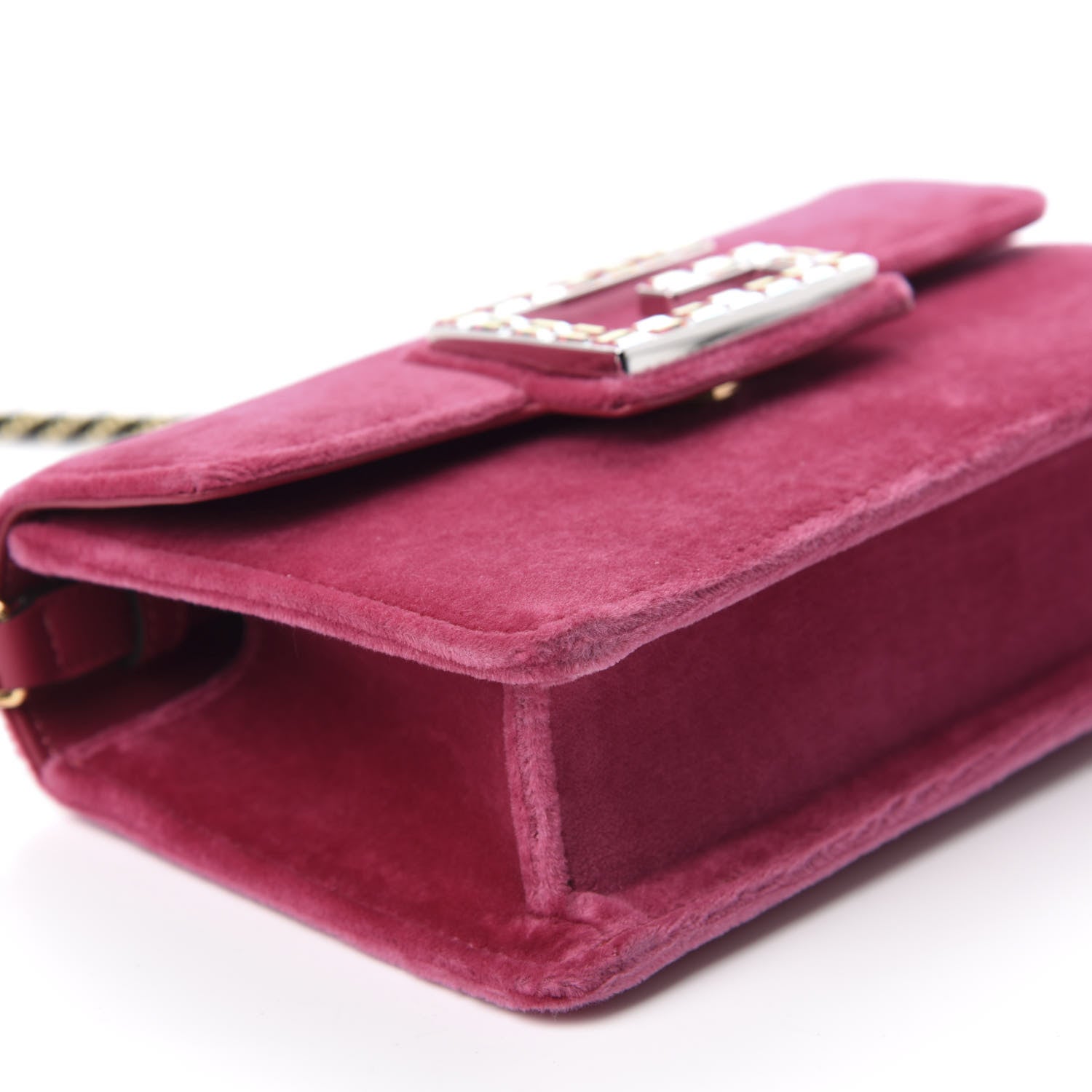 Gucci Velvet Crystal Square G Shoulder Bag Light Raspberry Rose 6 of 10
