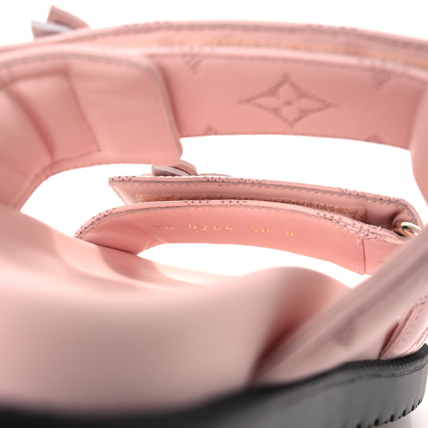 Louis Vuitton Lambskin Embossed Monogram Sunset Comfort Flat Sandals 38 Pink 10 of 11