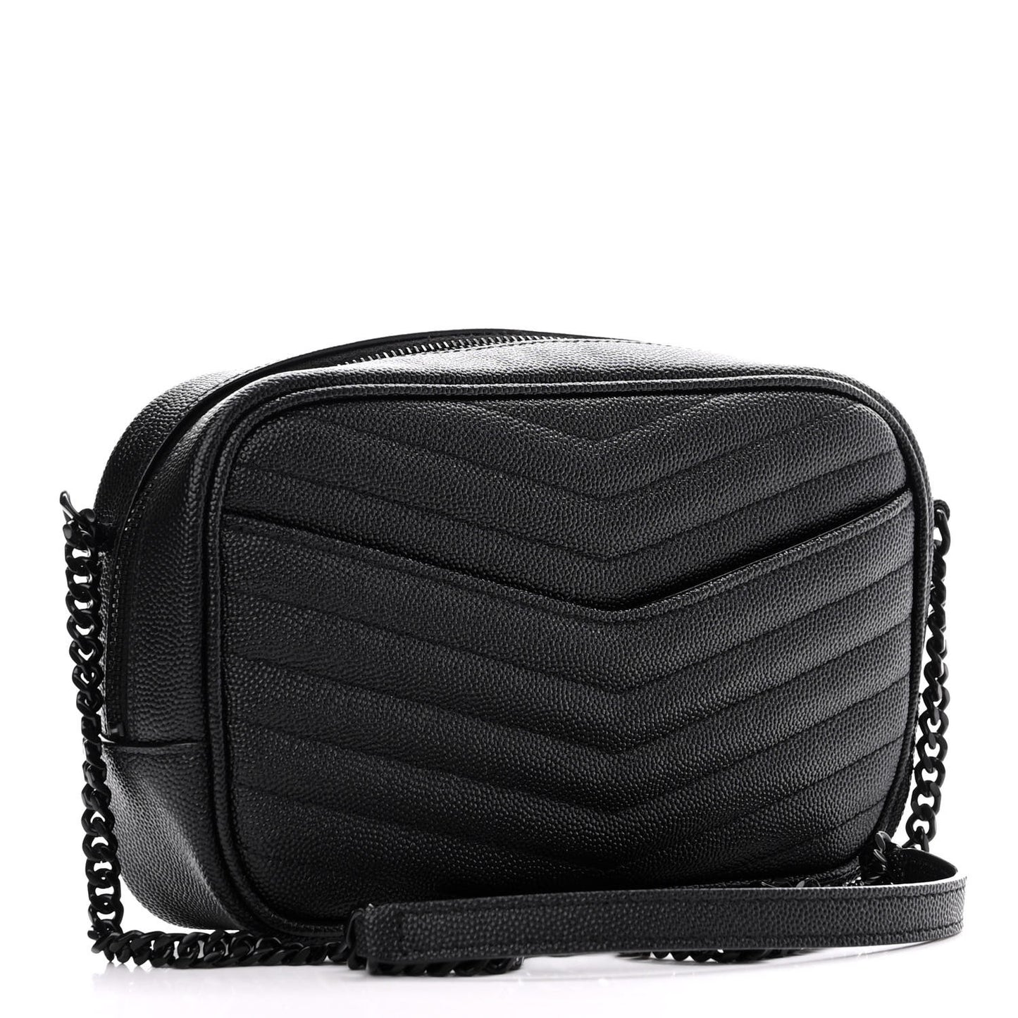 Grain De Poudre Matelasse Monochrome Monogram Mini Lou Camera Bag Black