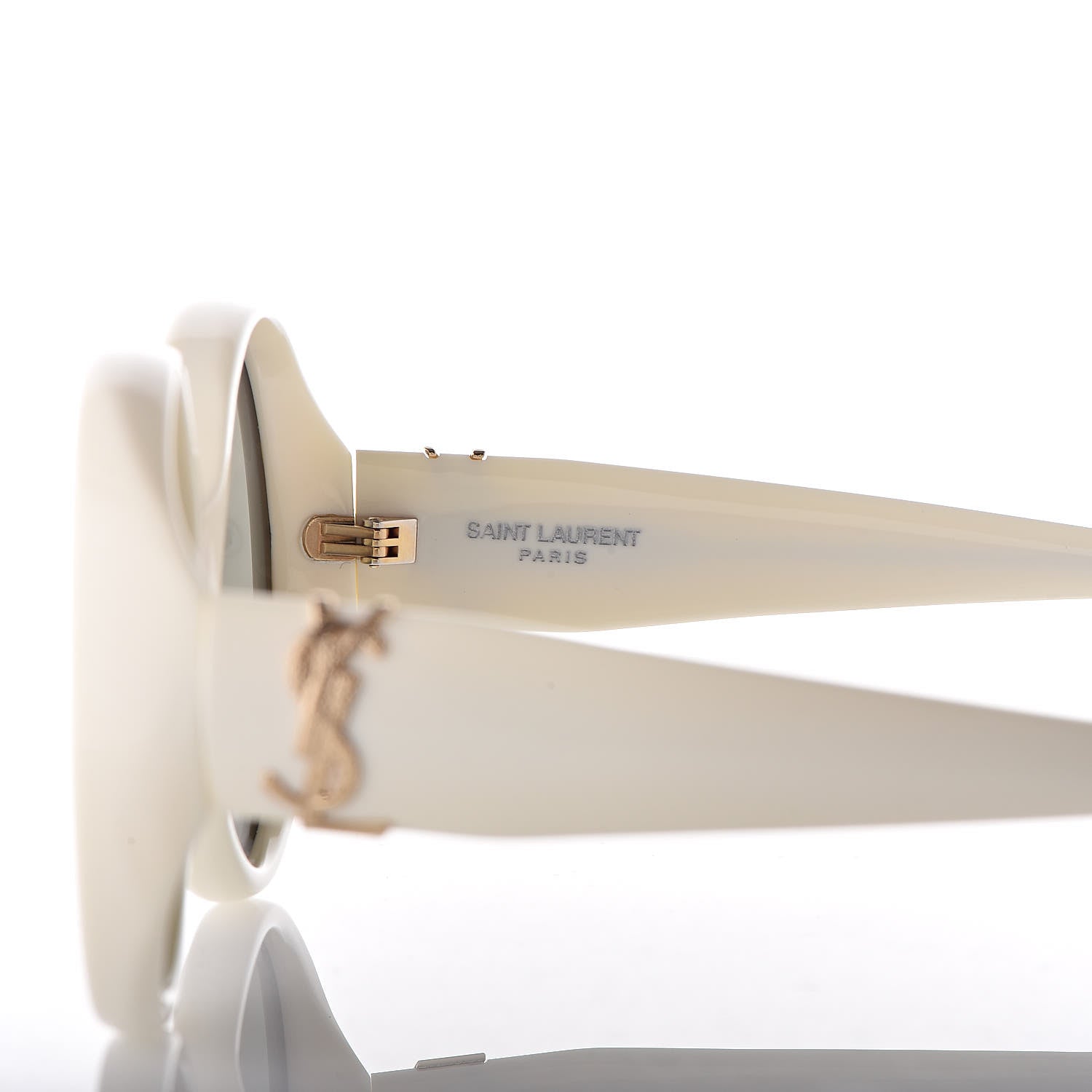 Saint Laurent Round SL M1 Sunglasses Ivory 6 of 9