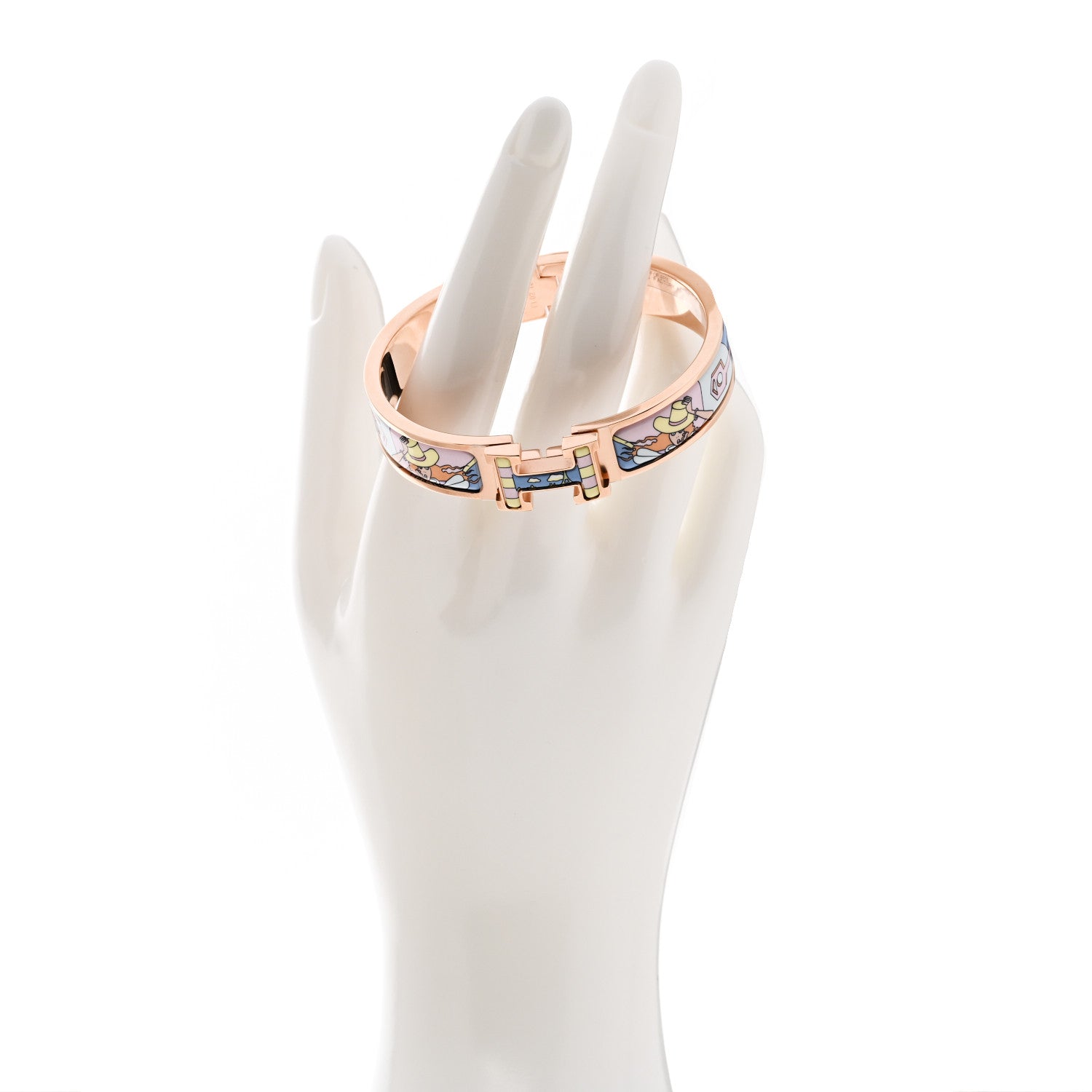 Hermes Enamel Printed Narrow Factory Clic Clac H Bracelet PM Hypno 2 of 4
