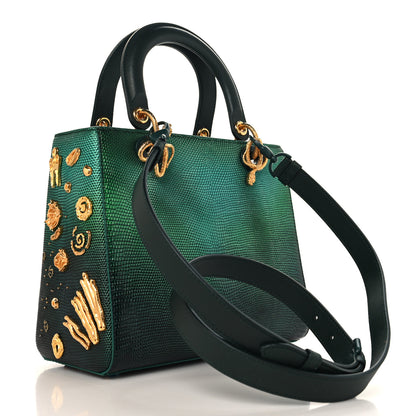 Christian Dior X LINA IRIS VIKTOR Lizard Embellished Medium Lady Dior Art Green Multicolor 3 of 10