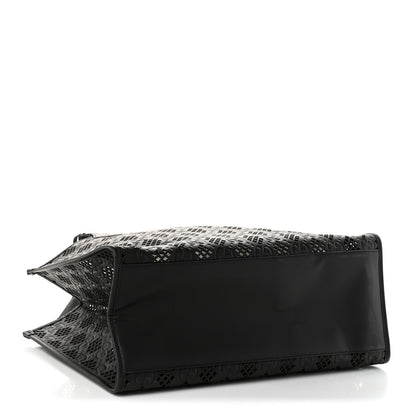 Gucci Calfskin GG Monogram Diamond Cut Medium Ophidia Tote Bag Black 5 of 11