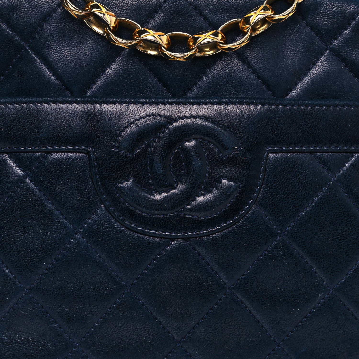 Chanel Lambskin Quilted CC Tassel Camera Case Navy 10 of 14